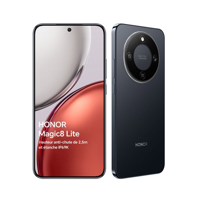 HONOR Magic8 lite 5G 8Go 256Go Noir (2026) - Reconditionné - Très bon état