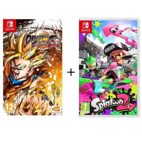 Pack 2 jeux Nintendo Switch : Dragon Ball FighterZ (code in a box) + Splatoon2
