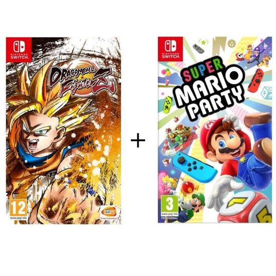 Pack 2 jeux Nintendo Switch : Dragon Ball FighterZ (code in a box) + Super Mario Party