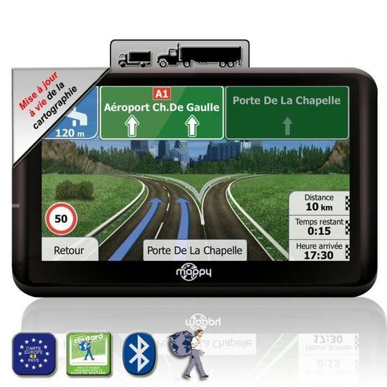 MAPPY ULTI X555 LM Truck, GPS Poidslourds 5", 43 pays Cartes