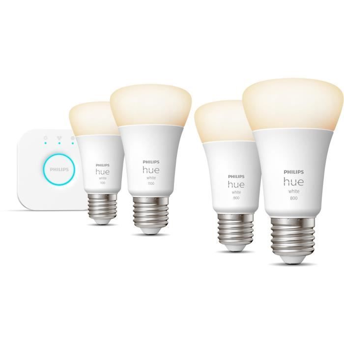Hue White Kit démarrage Ampoule LED 9,5W E27 X2 + 2 ampoules