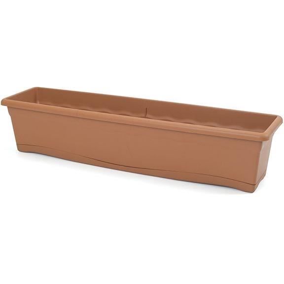 PLASTIKEN Jardinière rectangulaire Ø 80 X 20 cm avec plateau - Terracotta