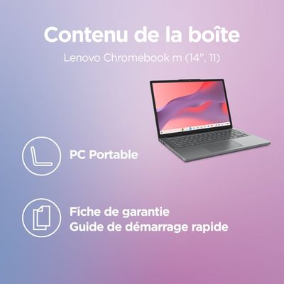 PC Portable Chromebook LENOVO 14M8911 | Chrome OS - 14" WUXGA - MTK 540 - RAM 4 Go - Stockage 64 Go - AZERTY