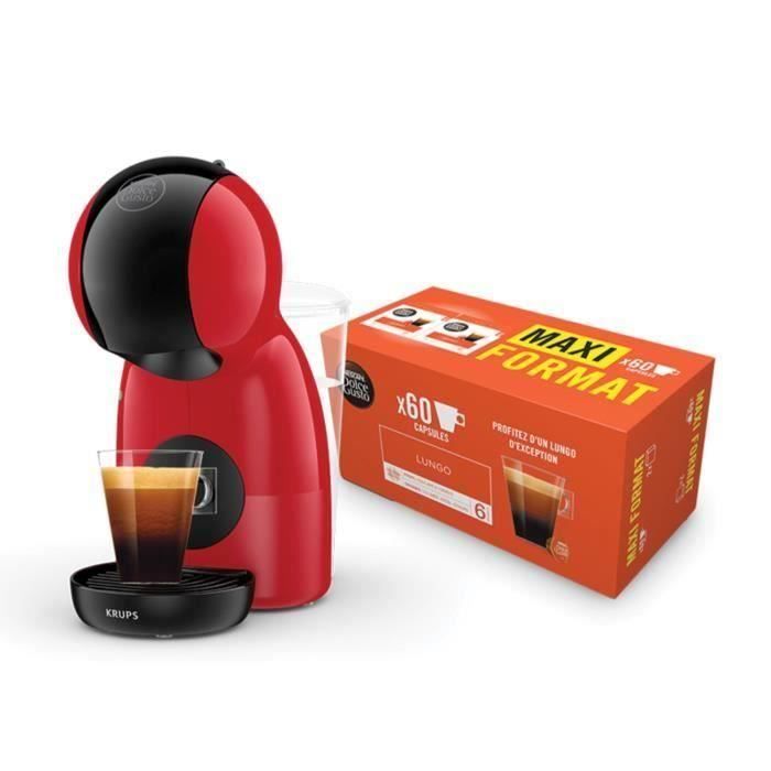 KRUPS Nescafé Dolce Gusto Machine à café + 60 capsules de café lungo, Cafetière multi-boissons, 15 bars, Piccolo XS YY5129FD