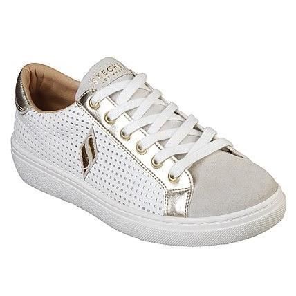 SKECHERS Baskets Goldie Daily Glamour Femme Blanc et dore Blanc et dore Cdiscount Sport