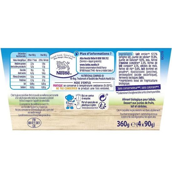 Nestle Lot De 2 P Tit Brasse Bio Peche Banane Muesli 4x90g Achat Vente Dessert Lacte Nestle Lot De 2 P Tit Brasse Bio Peche Banane Muesli 4x90g Cdiscount Pret A Porter