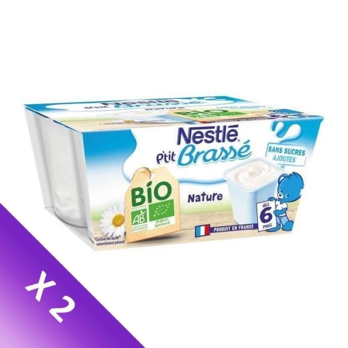 Lot De 2 Nestle P Tit Brasse Bio Nature 4x90 G Des 4 6 Mois Achat Vente Dessert Lacte Lot De 2 Nestle P Tit Brasse Bio Nature 4x90 G