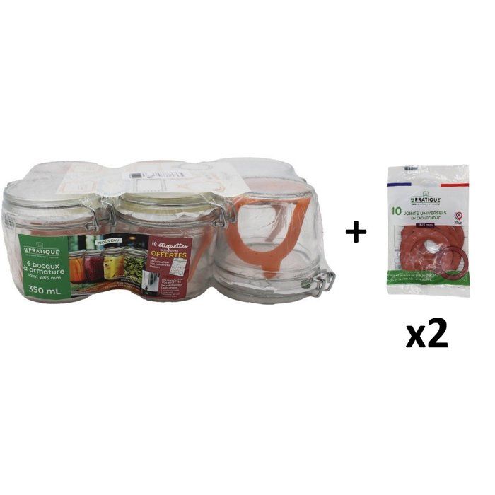 Bocaux à armature LE PRATIQUE 7523 350 ml Pack de 6 10 étiquettes incluses - vue 3