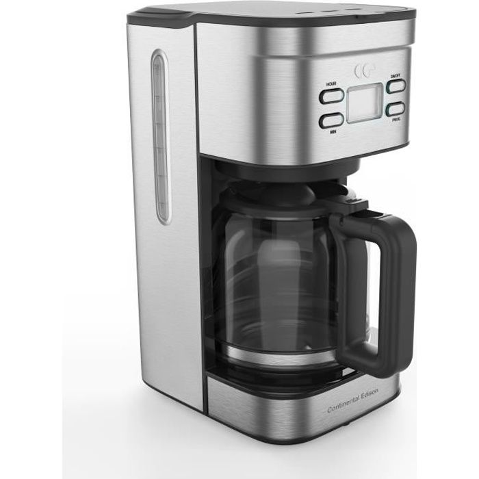 Cafetière filtre programmable CONTINENTAL EDISON Inox