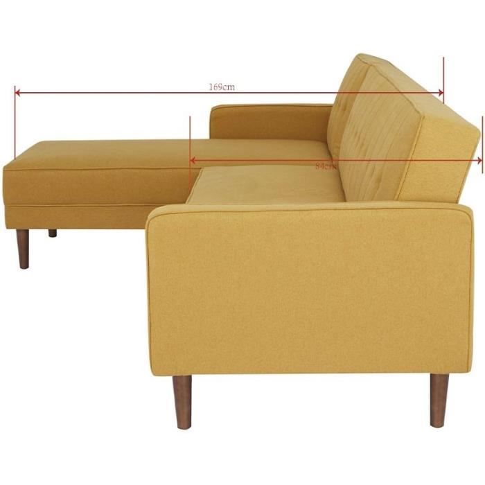 Canapé D'angle En Tissu Jaune, Très Bon état, Plus De 4 Places, Moderne
