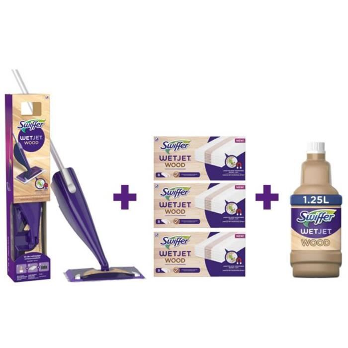 Swiffer 1 Kit Démarrage Wetjet Wood Balai Sprak + 1 Wetjet Wood 1,25 L + 24  Lingettes Wetjet Wood - Cdiscount Au Quotidien