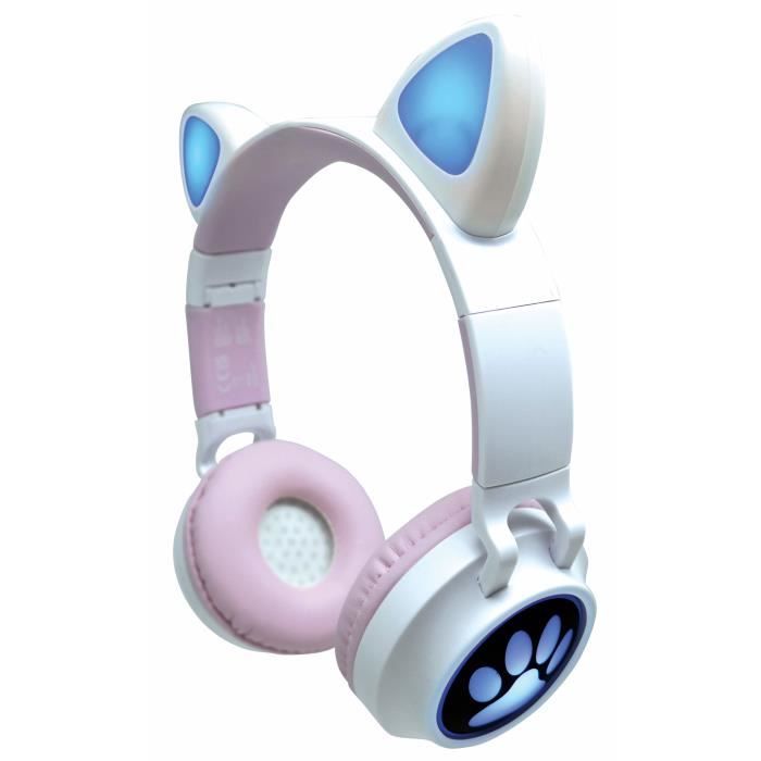 Casque audio 2-en-1 avec oreilles de chat LEXIBOOK - Bluetooth 5.0 - Rose - Pour enfants à partir de 4 ans