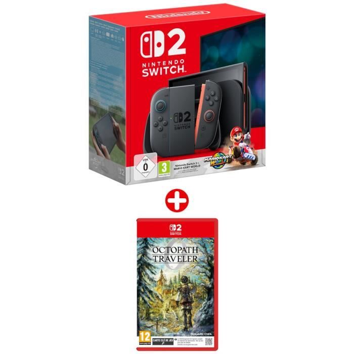 Pack Nintendo : Console Nintendo Switch 2 + Mario Kart World (Code) + Octopath Traveler 0