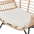 Salon de jardin SUMATRA : table basse + 2 fauteuils - Résine tressée écrue-3