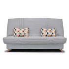 GRUHIER COMFORT BULTEX Banquette clic clac - Tissu Gris + Coussins déco rétro - L193 x P95 x H101 - MONA