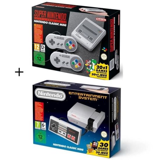 Pack 2 consoles Retro Nintendo : Super NES + Classic Mini NES
