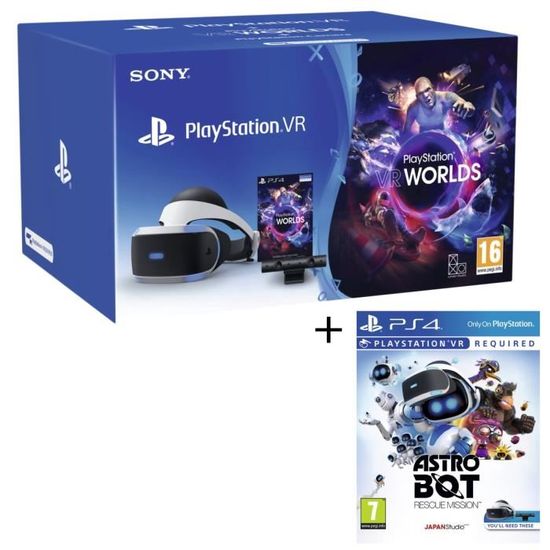 Pack PlayStation VR V2 + PlayStation Caméra + 2 Jeux : VR Worlds + Astro Bot Rescue Mission Jeu VR