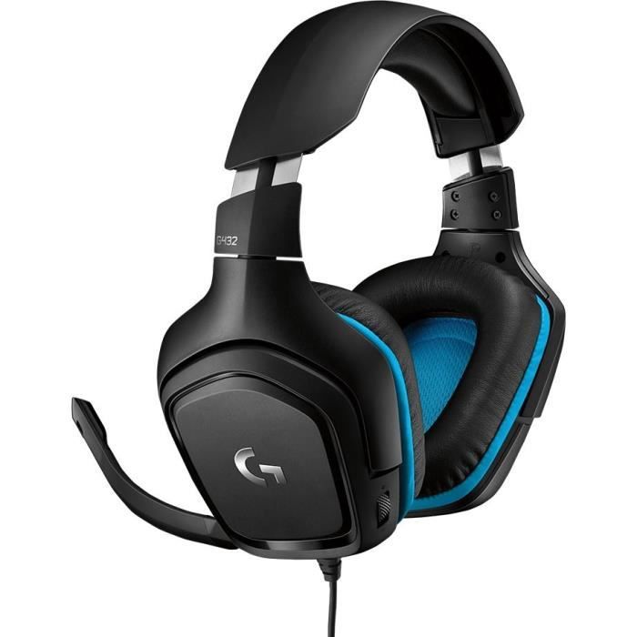 LOGITECH Casque Gaming G432 leatherette + CANETTE HYPE ENERGY Bleu Goodies Pack de 24