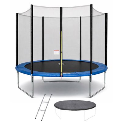 Kangui - Trampoline de jardin 244 cm + filet de sécurité + échelle