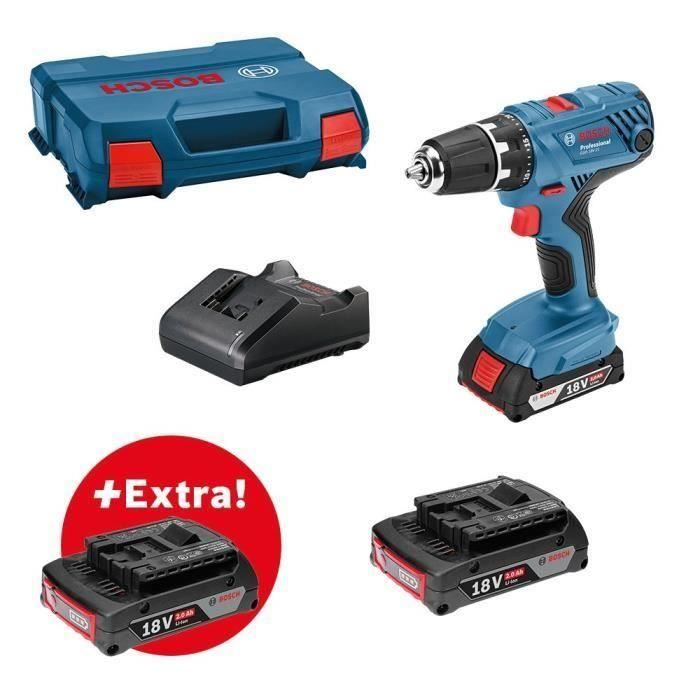 Perceuse-visseuse Bosch Professional GSR 18V-21 + 3 batteries 2,0Ah + chargeur GAL 18V-20 - 0615990L