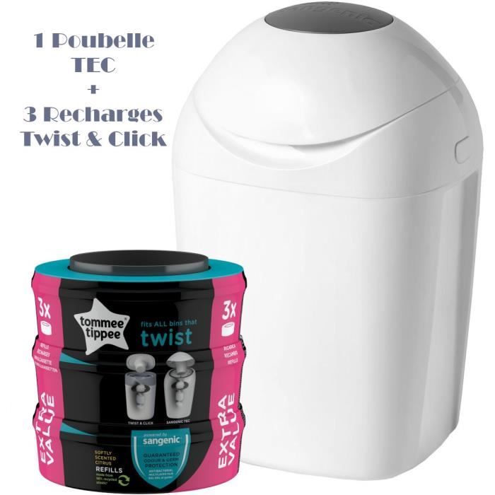 Recharges de Poubelle /à Couches Compatible avec Sangenic Tommee Tippee /& Sangenic Tec 4 recharges