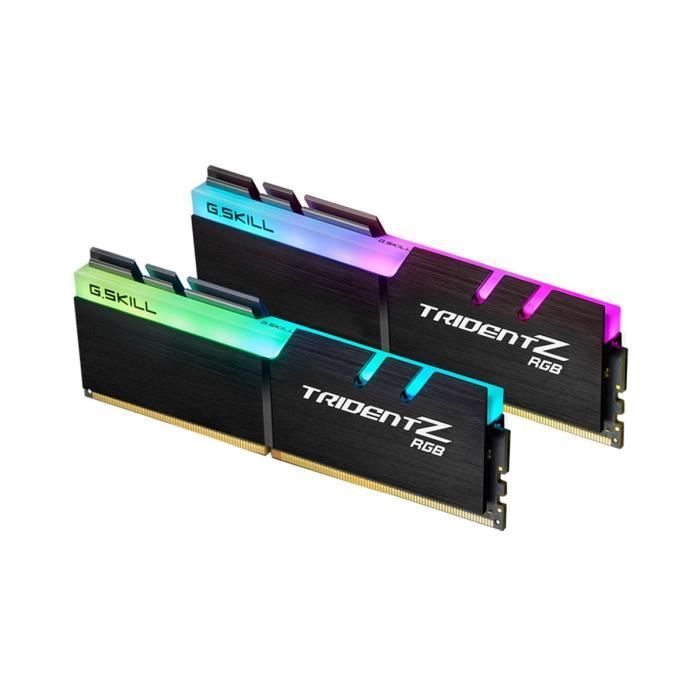 Vente Memoire PC GSKILL - Mémoire PC RAM - Trident Z DDR4 RGB - 16 Go (2X8 Go) - 3000MHz - CAS 15 (F4-3000C15D-16GTZR) pas cher Vente Memoire PC GSKILL - Mémoire PC RAM - Trident Z DDR4 RGB - 16 Go (2X8 Go) - 3000MHz - CAS 15 (F4-3000C15D-16GTZR) pas cher