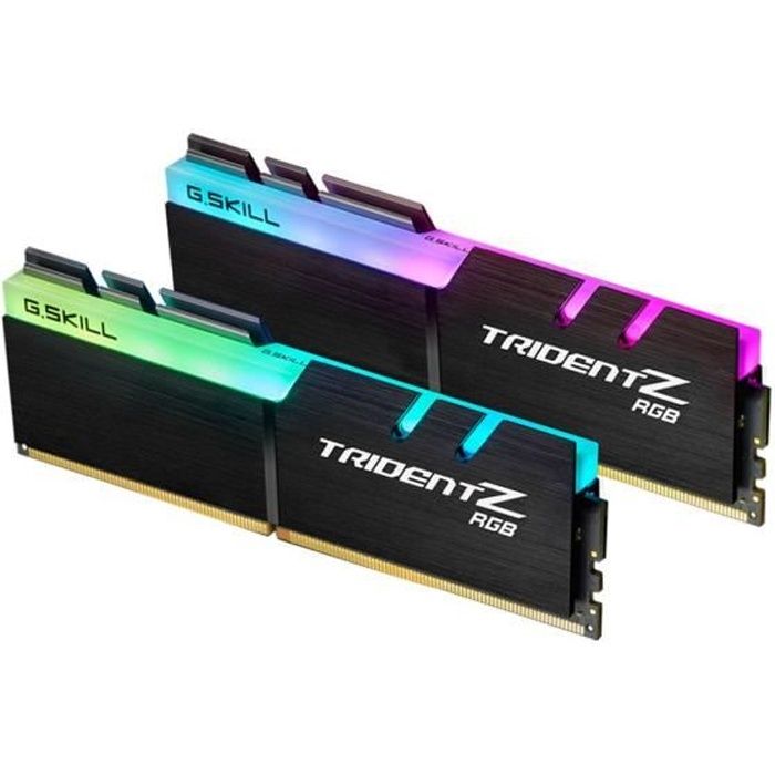 Vente Memoire PC GSKILL - Mémoire PC RAM - TRIDENT Z DDR4 RGB - 16 Go (2X8 Go) - 3200MHz - CAS 14 (F4-3200C14D-16GTZR) pas cher Vente Memoire PC GSKILL - Mémoire PC RAM - TRIDENT Z DDR4 RGB - 16 Go (2X8 Go) - 3200MHz - CAS 14 (F4-3200C14D-16GTZR) pas cher