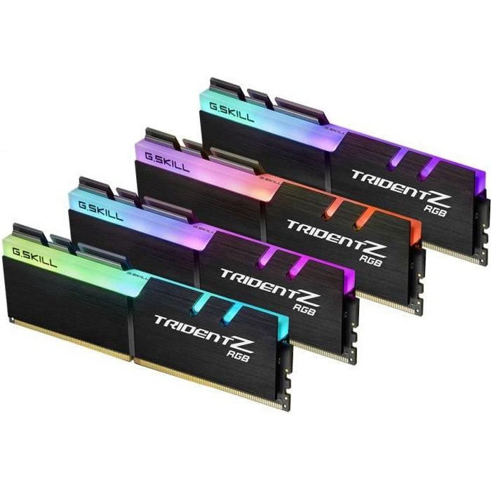 Memoire PC GSKILL - Mémoire PC RAM - Trident Z DDR4 RGB - 32 Go (4X8 Go) - 3200 MHz - CAS 16 (F4-3200C16Q-32GTZR) pas cher Memoire PC GSKILL - Mémoire PC RAM - Trident Z DDR4 RGB - 32 Go (4X8 Go) - 3200 MHz - CAS 16 (F4-3200C16Q-32GTZR) pas cher
