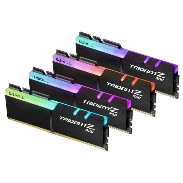 Top achat Memoire PC GSKILL Mémoire PC Trident Z RGB - DDR4 - Kit 32Go (4x 8 Go) - 3600 MHz - CL17 pas cher Top achat Memoire PC GSKILL Mémoire PC Trident Z RGB - DDR4 - Kit 32Go (4x 8 Go) - 3600 MHz - CL17 pas cher