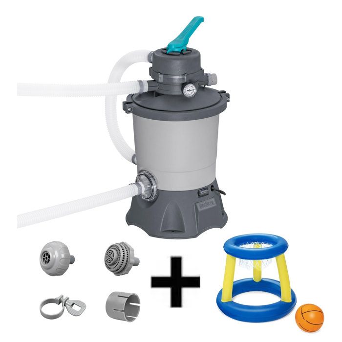 Filtre à sable / pompe de filtration pour piscine jusquà 18 m3- Bestway - 3 596 L/h - Avec préfiltre + Panier de Basket flottant