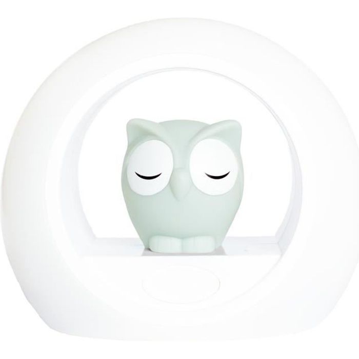 Veilleuse programmable - ZAZU - Lou Le Hibou - Capteur de son - Se rallume aux pleurs - Gris