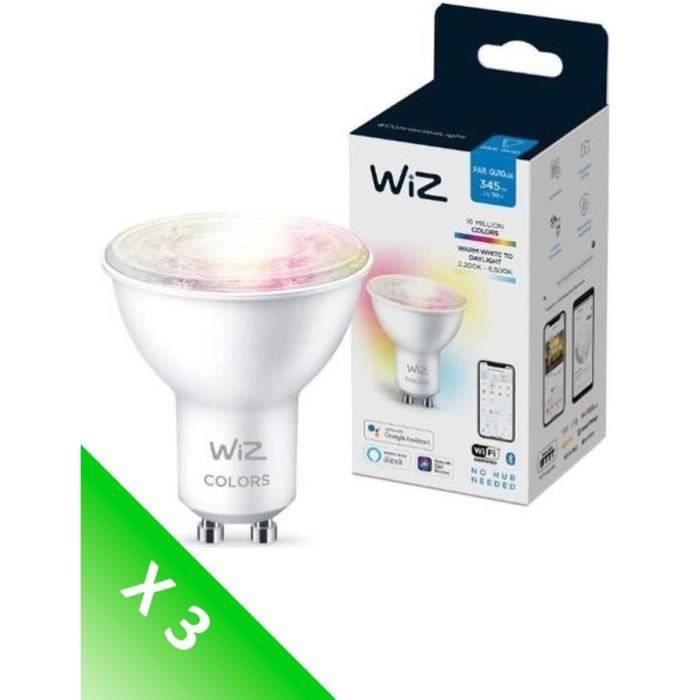 WIZ Lot 3 ampoules couleur GU10 50W