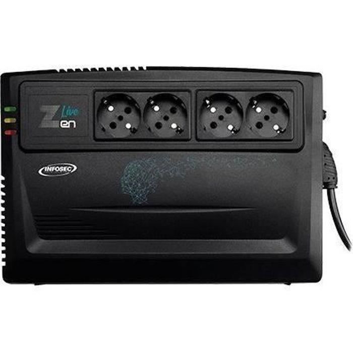 INFOSEC Zen Live 800 Onduleur Line Interactive 800 VA 4 Prises FR/SCHUKO - 66083