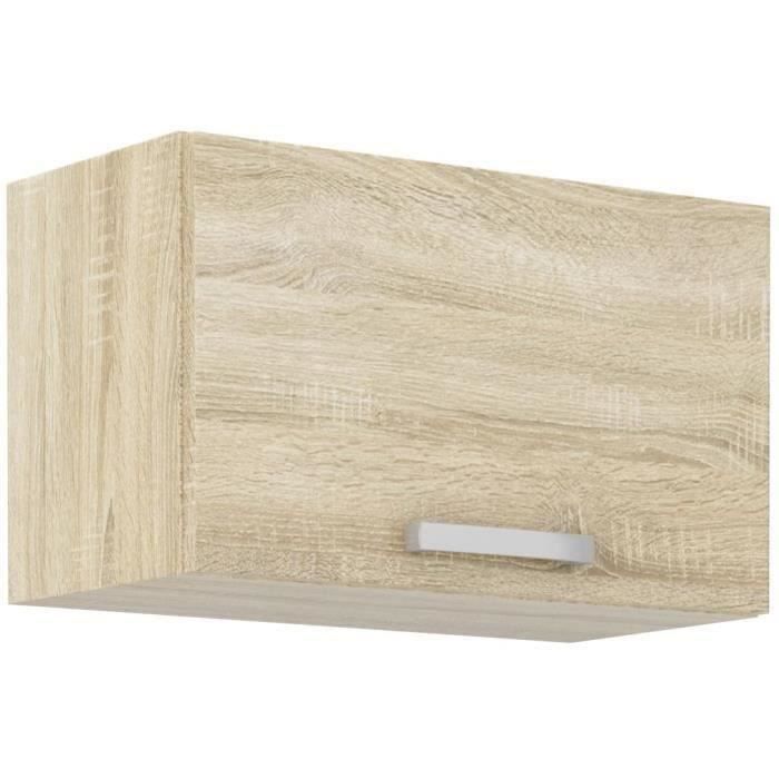Meuble hotte porte basculante - Décor chêne sonoma - L 60 x 31,6 x H 36 cm - LASSEN