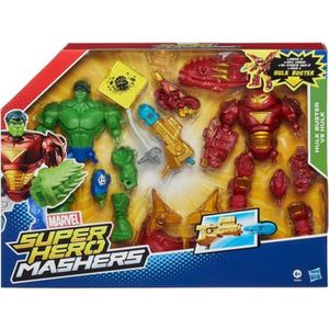 ACCESSOIRE DE FIGURINE Figurines Iron Man Mk 44 et Hulk Hero Mashers - Ha