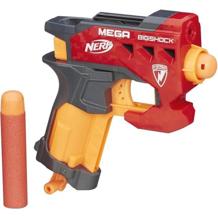 Pistolet Nerf Mega Bigshock - NERF - Modèle compact avec une portée de plus de 21 mètres - 2 fléchettes incluses