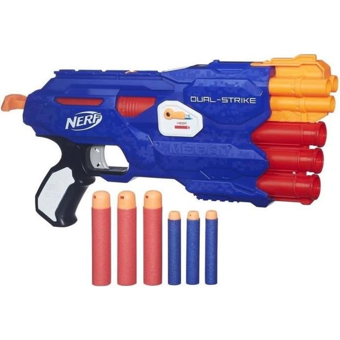 Pistolet Nerf Elite Dual Strike - NERF - Elite Dual Strike - Fléchettes  ELITE et MEGA sifflantes - Cdiscount Jeux - Jouets