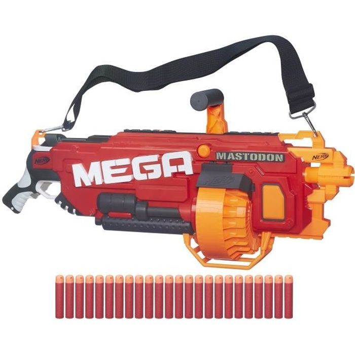 Pistolet Nerf Mega Mastodon - NERF - Mastodon - Automatique - 24 fléchettes