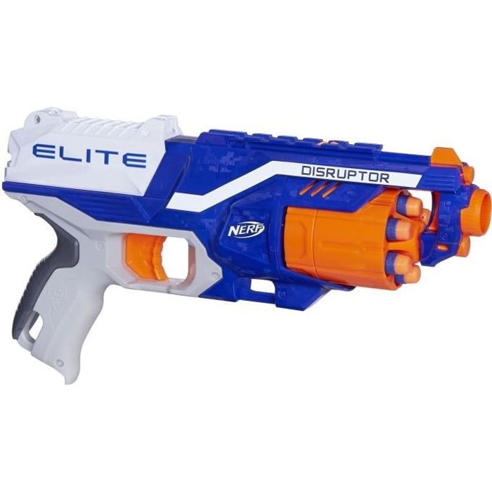 NERF - Elite Disruptor - Tire en rafale jusquà 27 mètres - 6 Flechettes incluses