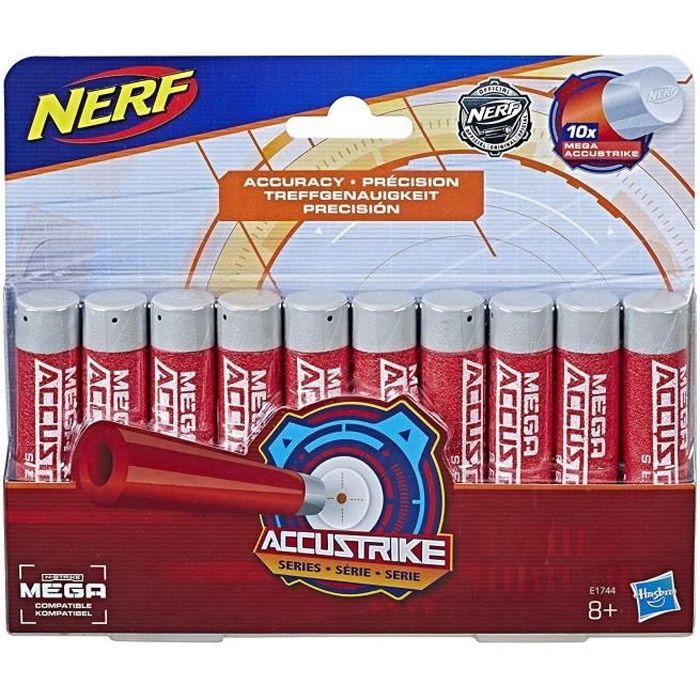 NERF Pack De 24 Fléchettes Accustrike Officielles - Précision Et Compatibilité Maximale