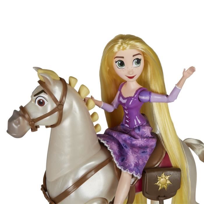 Jouet cheval à poupée Maximus DISNEY Raiponce blanc doré figurine p