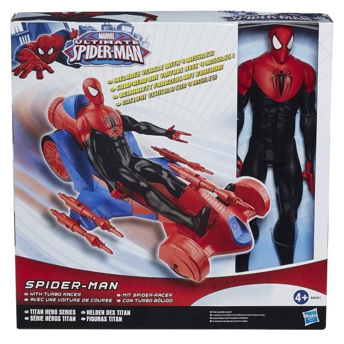 Marvel spider-man véhicule araignée de combat, jouets de super-héros pour  enfants, lance de l'eau et des projectiles, des 4 HASBRO Pas Cher 