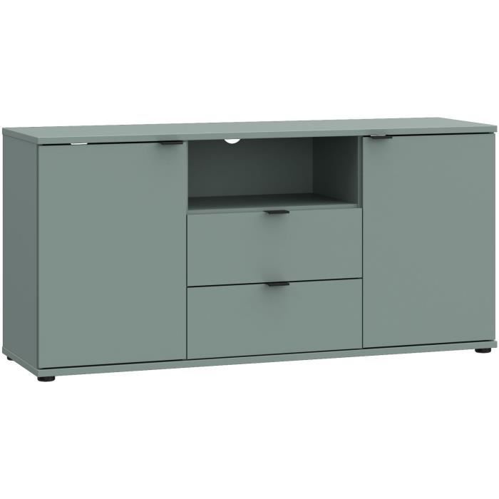 GENERIQUE Meuble TV Ganymede AUCUNE sauge 2 portes 2 tiroirs niche 129,8 cm