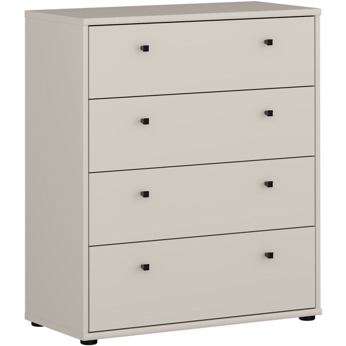 Commode - 4 Tiroirs - Sable - L73,7 X P34,8 X H85,5 Cm - Tempra