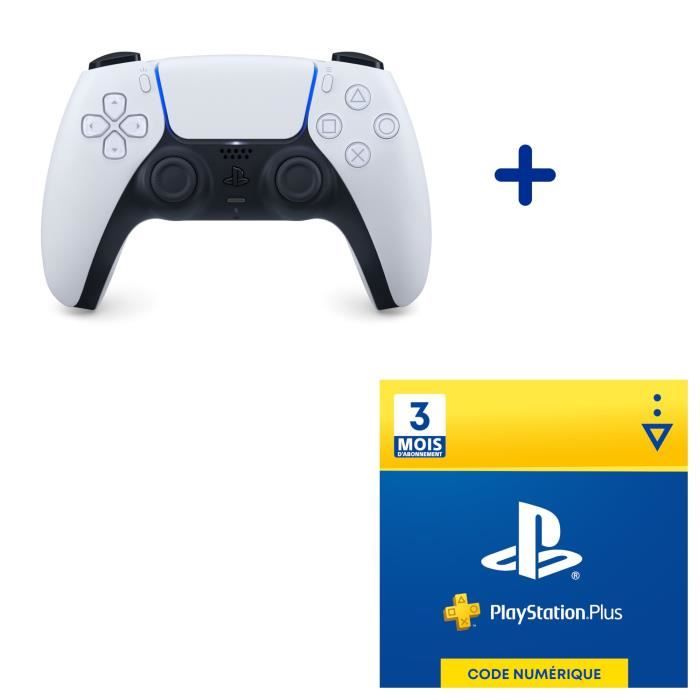 Pack Playstation Manette Ps5 Dualsense Blanche Abonnement 3 Mois Au Playstation Plus Code De Telechargement Ps4 Ps5 A Telecharger Cdiscount