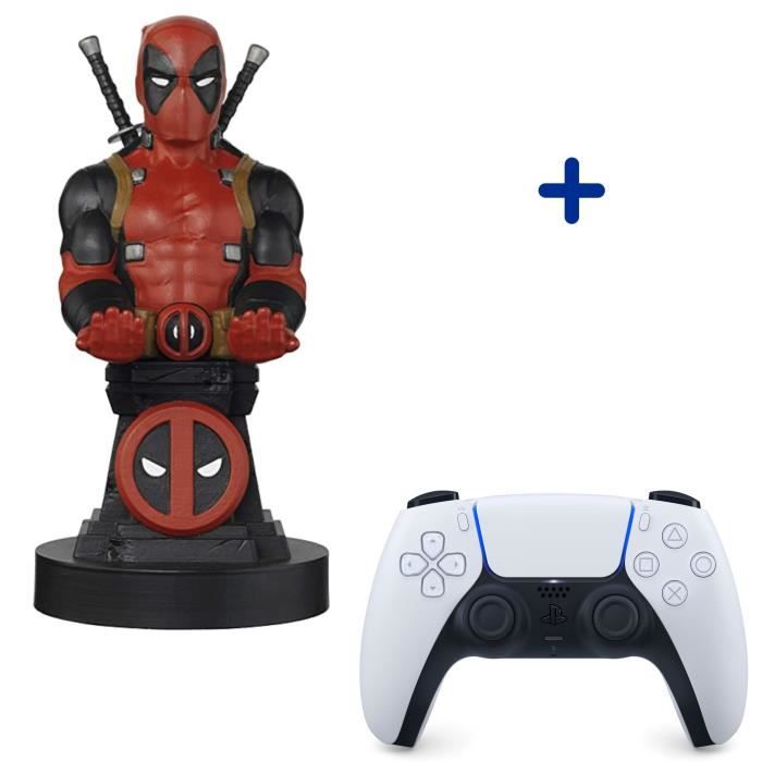 Pack PlayStation : Manette PS5 DualSense Blanche/White + Figurine Deadpool  - Support de Manette Exquisite Gaming - Cdiscount Jeux vidéo