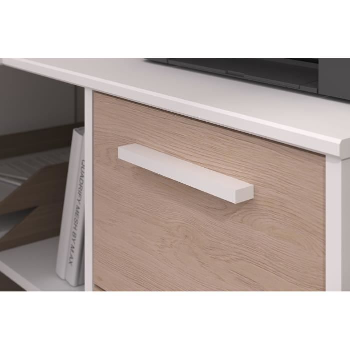 Parisot Commode Contemporain Décor Acacia Et Blanc - L 78 Cm Charlemagne 3480940226291