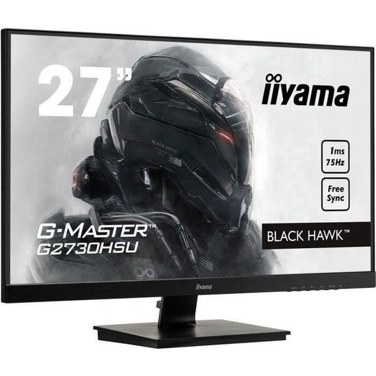 Ecran IIYAMA G2730HSU-B1 G-Master Black Hawk - 27"" Full HD - Dalle TN - 1 ms - 75 Hz - DisplayPort / HDMI / VGA - AMD FreeSync