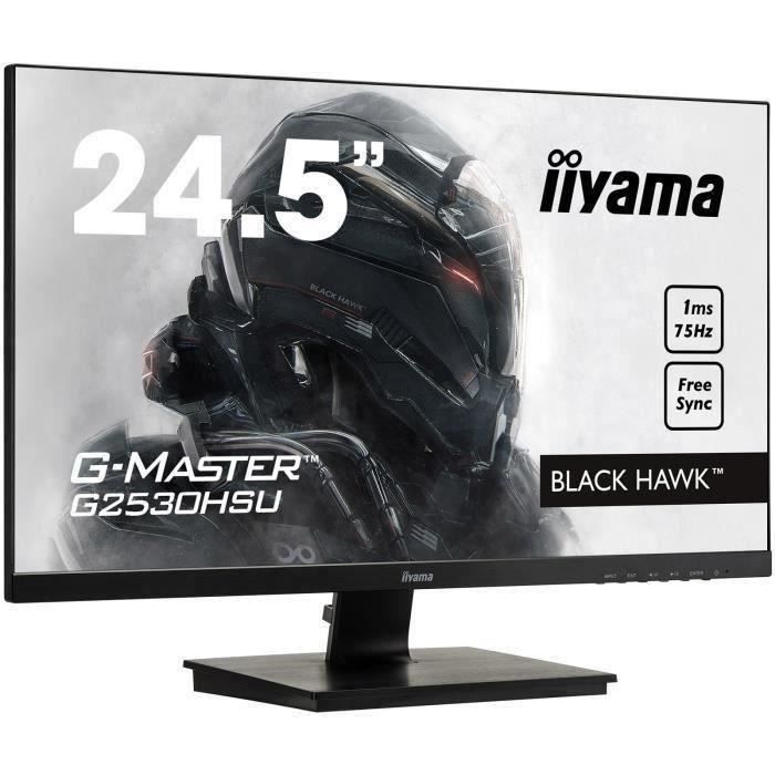 Acheter Ecran PC Ecran PC Gamer - IIYAMA G-Master Black Hawk G2530HSU-B1 - 24,5" FHD - Dalle TN - 1ms - 75Hz - DisplayPort/HDMI/VGA - AMD FreeSync pas cher Achat Ecran PC Ecran PC Gamer - IIYAMA G-Master Black Hawk G2530HSU-B1 - 24,5" FHD - Dalle TN - 1ms - 75Hz - DisplayPort/HDMI/VGA - AMD FreeSync pas cher