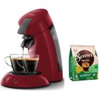 Machine à café dosette PHILIPS SENSEO ORIGINAL HD6553/81 Booster d'arômes Crema plus Rouge + 32 dosettes SENSEO Espresso Brazil